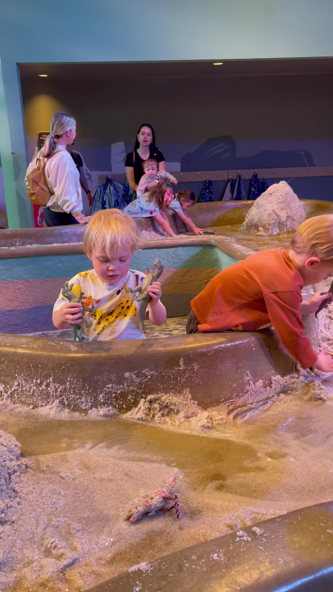 Playing dinosaur